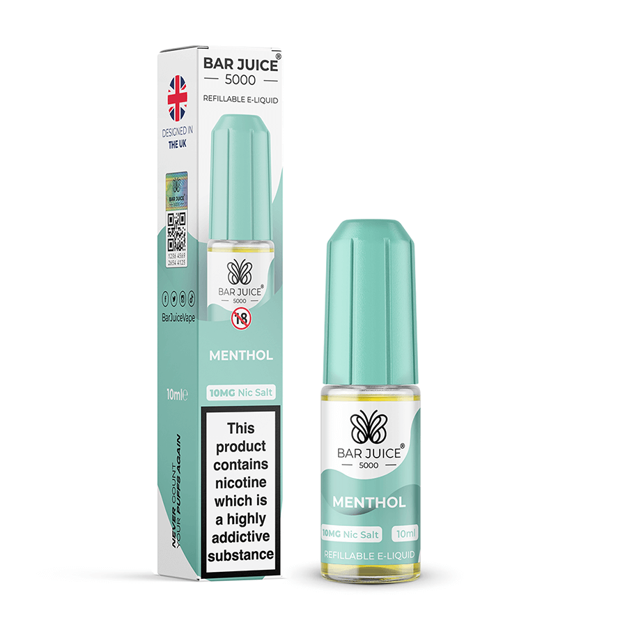 Menthol Nic Salt E-Liquid by Bar Juice 5000 - 5 for 10 Menthol Nic Salt E-Liquid by Bar Juice 5000 - 5 for 10